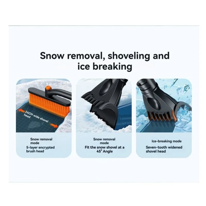 

Extendable Snow Brush And Ice Scraper For Car Windshield, For Car Snow Brush& Ice Scraper Featuring 360° Pivoting Brush Head-M53