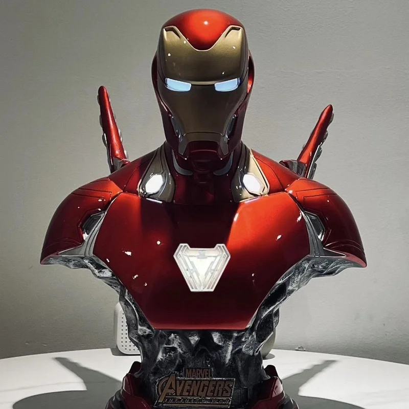 Busto de Iron Man brillante de Los Vengadores Mk50, modelo de resina 1/3, estatua estática de gran tamaño, 40cm, modelo Gk brillante mejorado, regalo periférico