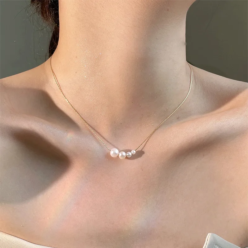 Imitation Pearl Pendant Necklace Trendy French Personalized Temperament Women Collar Chain Temperament Jewelry Choker Necklace image 3