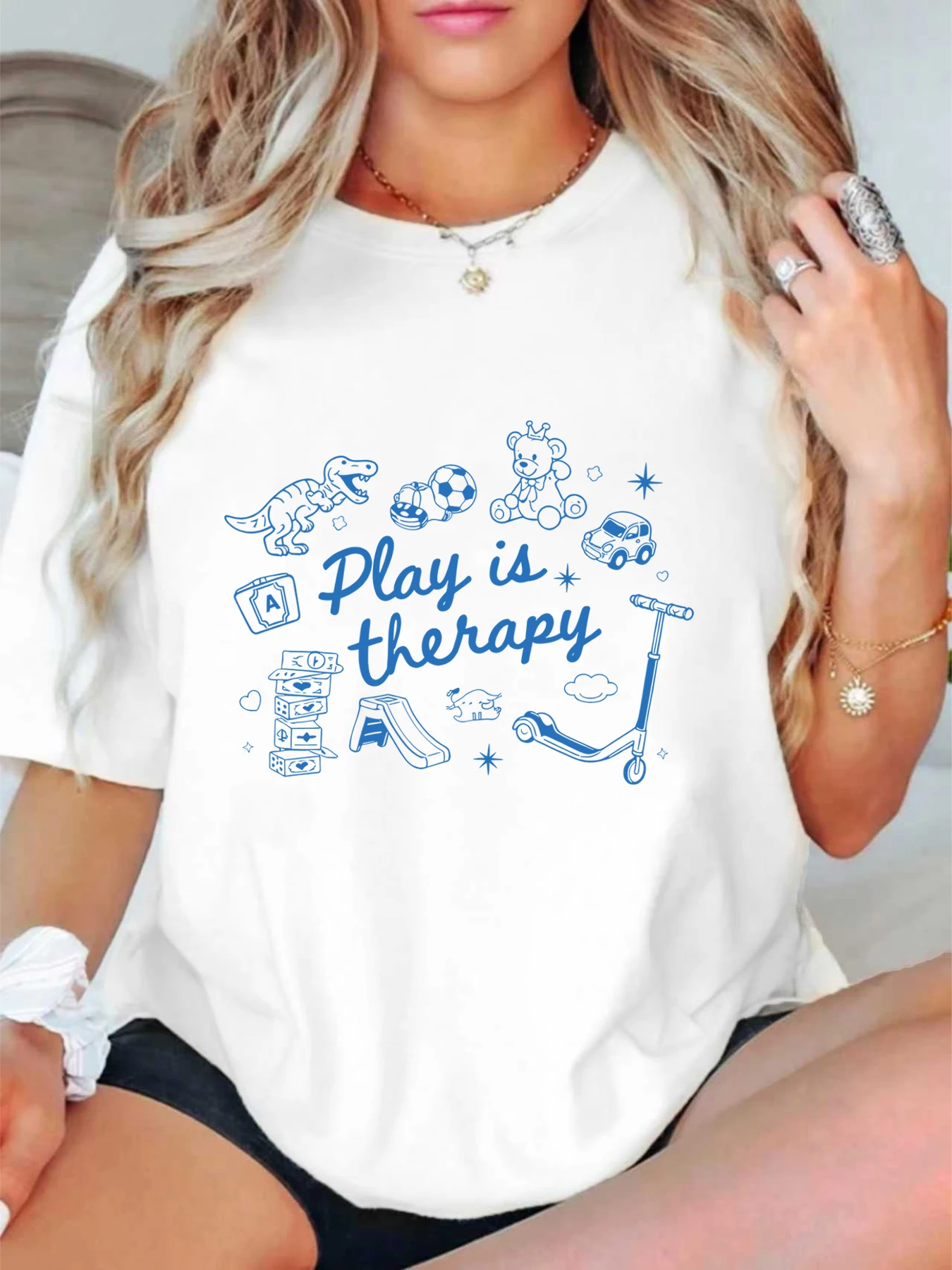 

【ZXH1147】English letter printed plus size women's round neck summer casual short sleeved street fashion versatile T-shirt