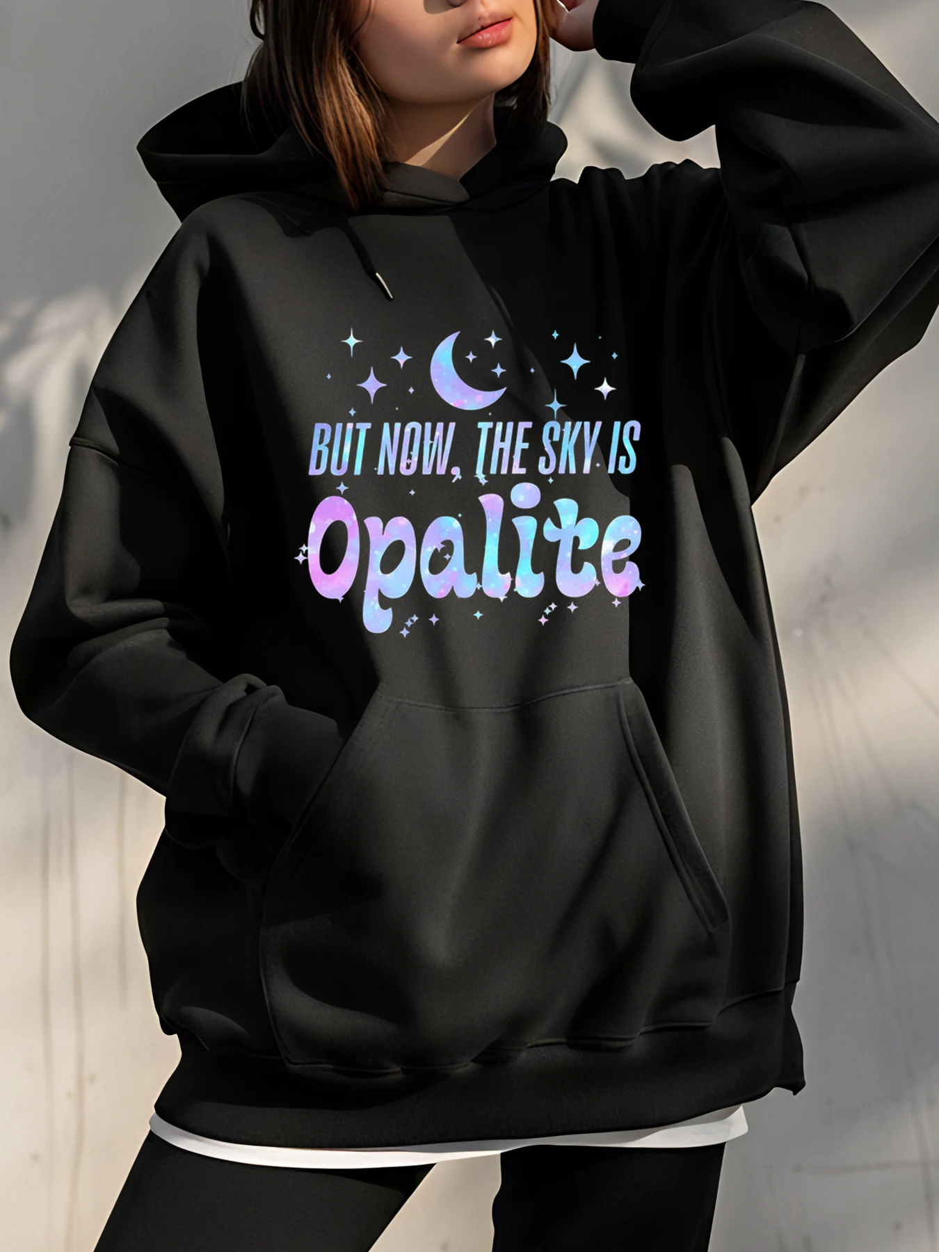 

Толстовка с капюшоном Opalite Sky Print, женская повседневная уличная модная толстовка для девочек и женщин