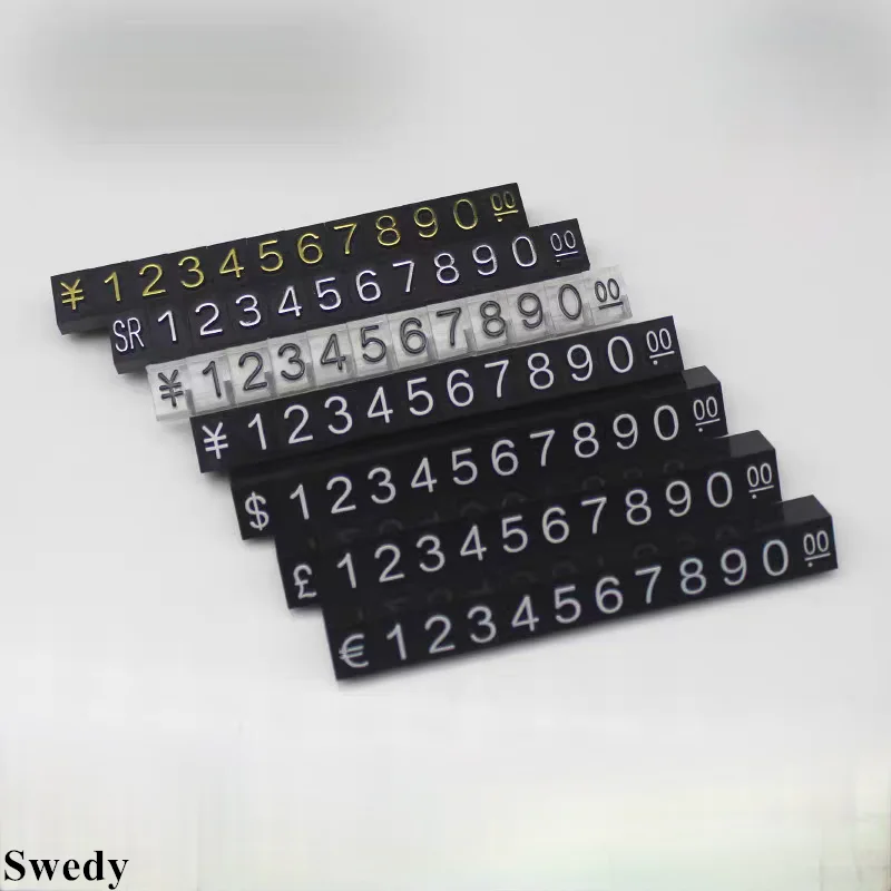 10 مجموعات 4x6 مللي متر قابل للتعديل عدد إلكتروني الدولار يورو السعر عرض مكعب العلامات مجوهرات التجزئة متجر الأسعار تسمية علامات عرض موقف