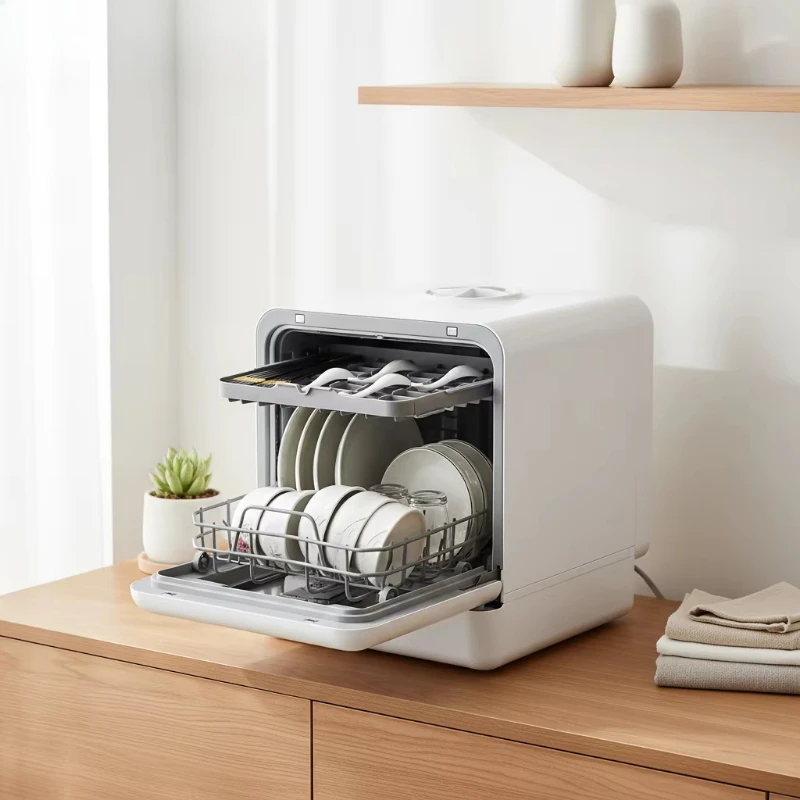Household Mini Desktop Dishwasher Portable Automatic with Water Tank Cleaning Disinfection Drying Suitable for Family RV Hotels