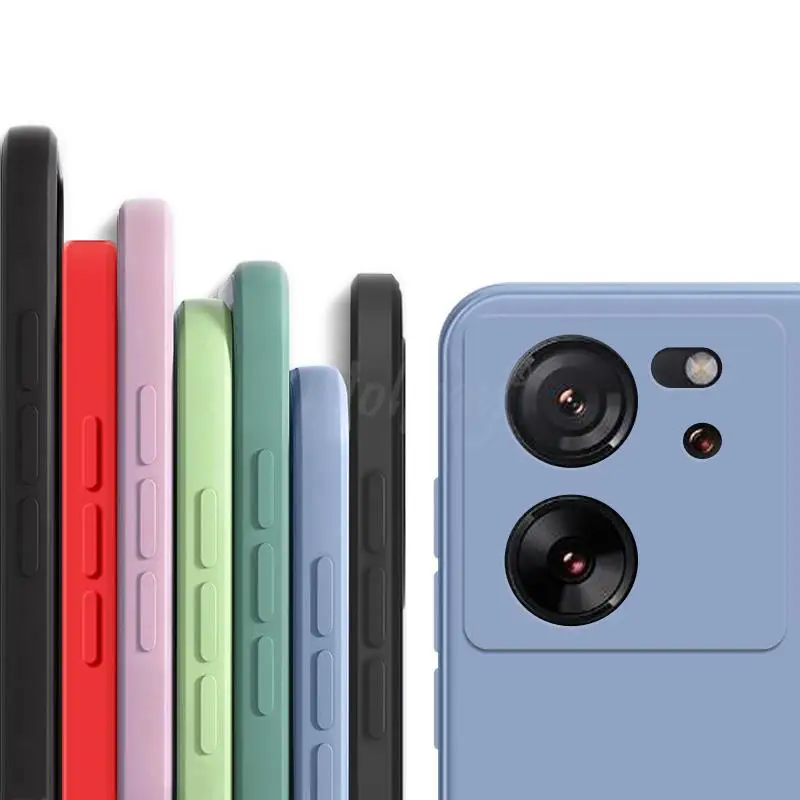 Dla Xiaomi 13T Pro Etui Liquid Silicone Plain Rubber Fundas Protector Case Xiaomi 13T Pro Cover TPU Phone Case Mi 13T 12T 11T