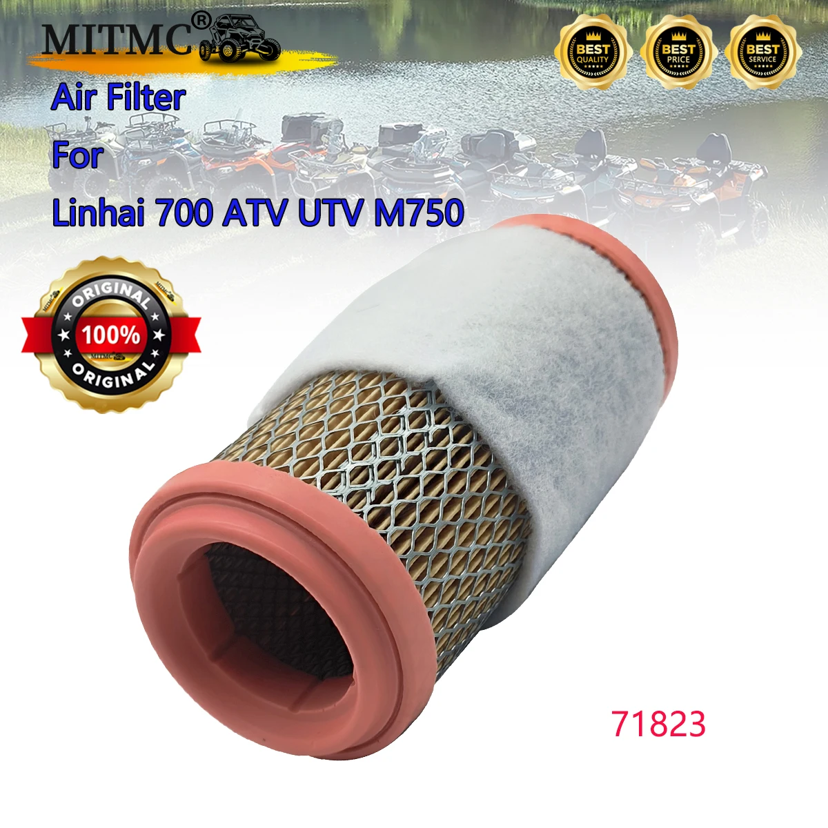 

Air Filter With Sponge Cover (New Model) For Linhai 700 ATV UTV M750EFI Parts No. 71823