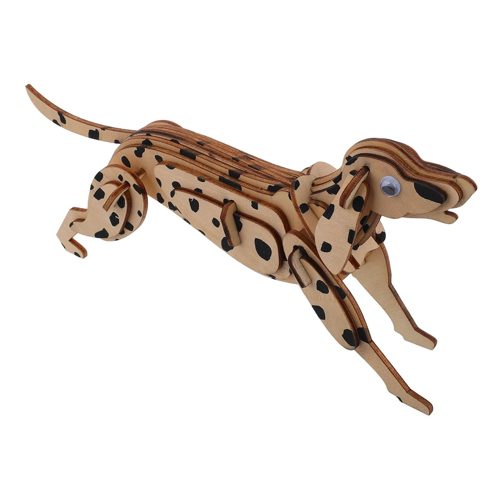 3D Wooden Dalmatian Puzzle Diy Animal Kit Handmade Polished Wood Craft Brain Teaser For Kids Adults Family Home Desk Decor