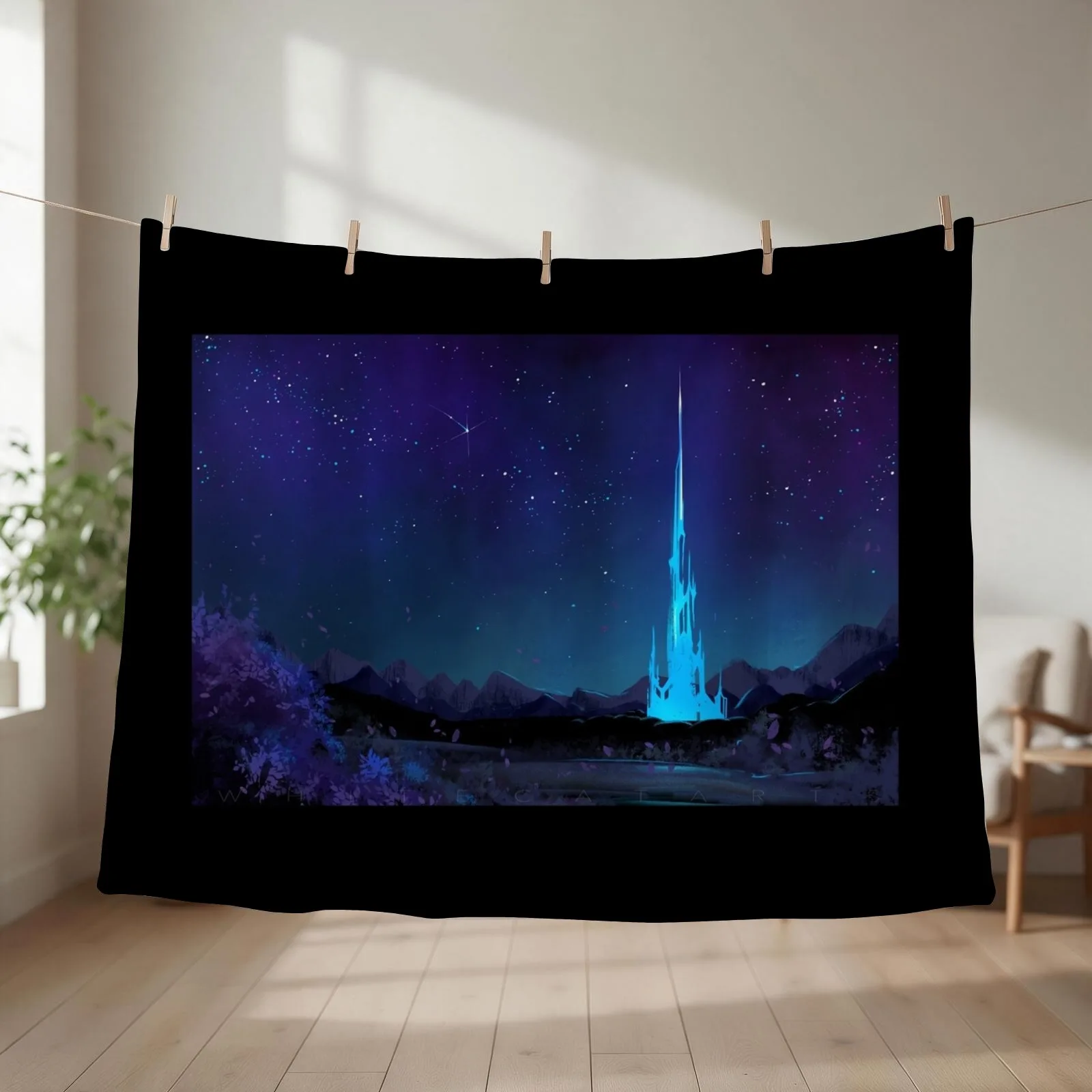 Lakeland at Night Throw Blanket Vintage Picnic Flannel Fabric Bed Fashionable Blankets