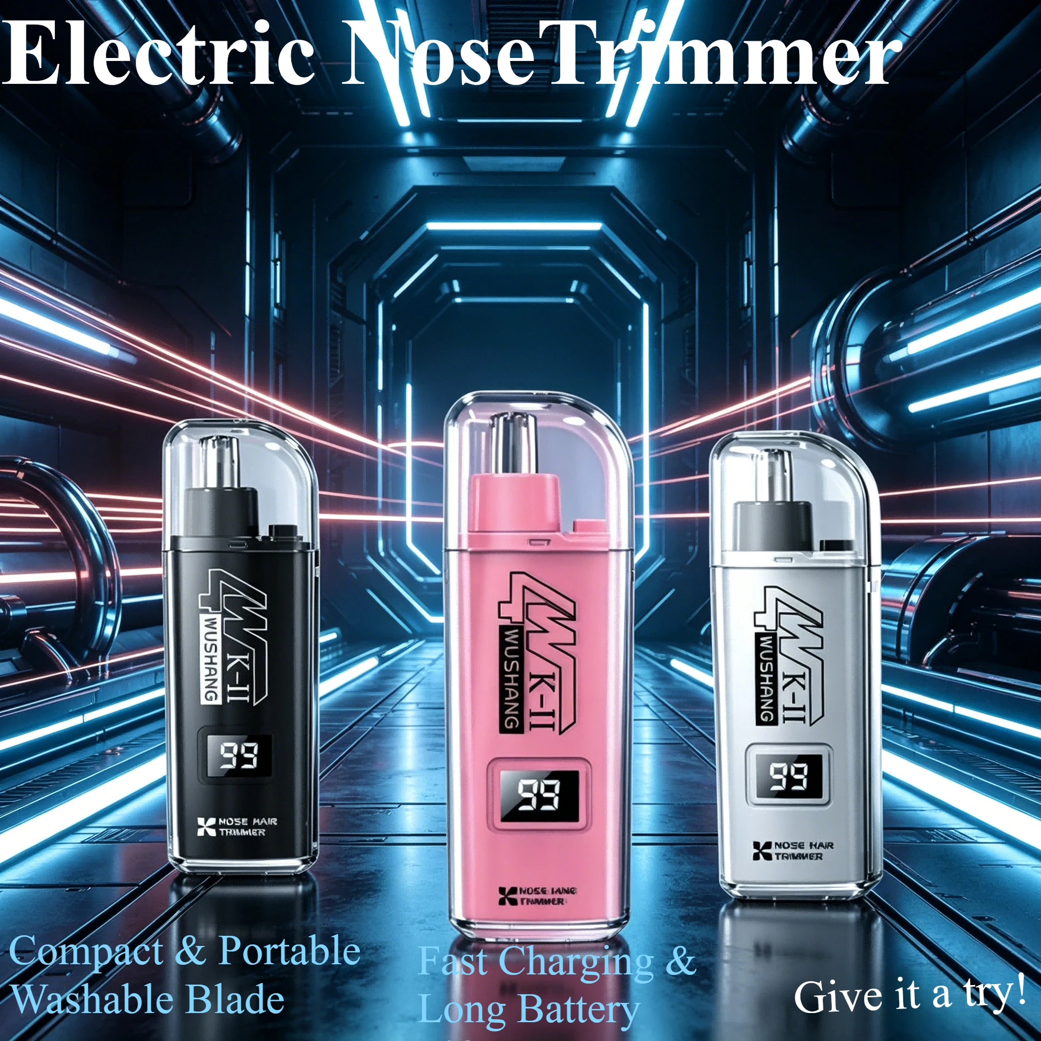 

Электрический триммер для носа, перезаряжаемый, с моющейся насадкой, для бровей, унисекс, для чистки и стрижки волос в носу