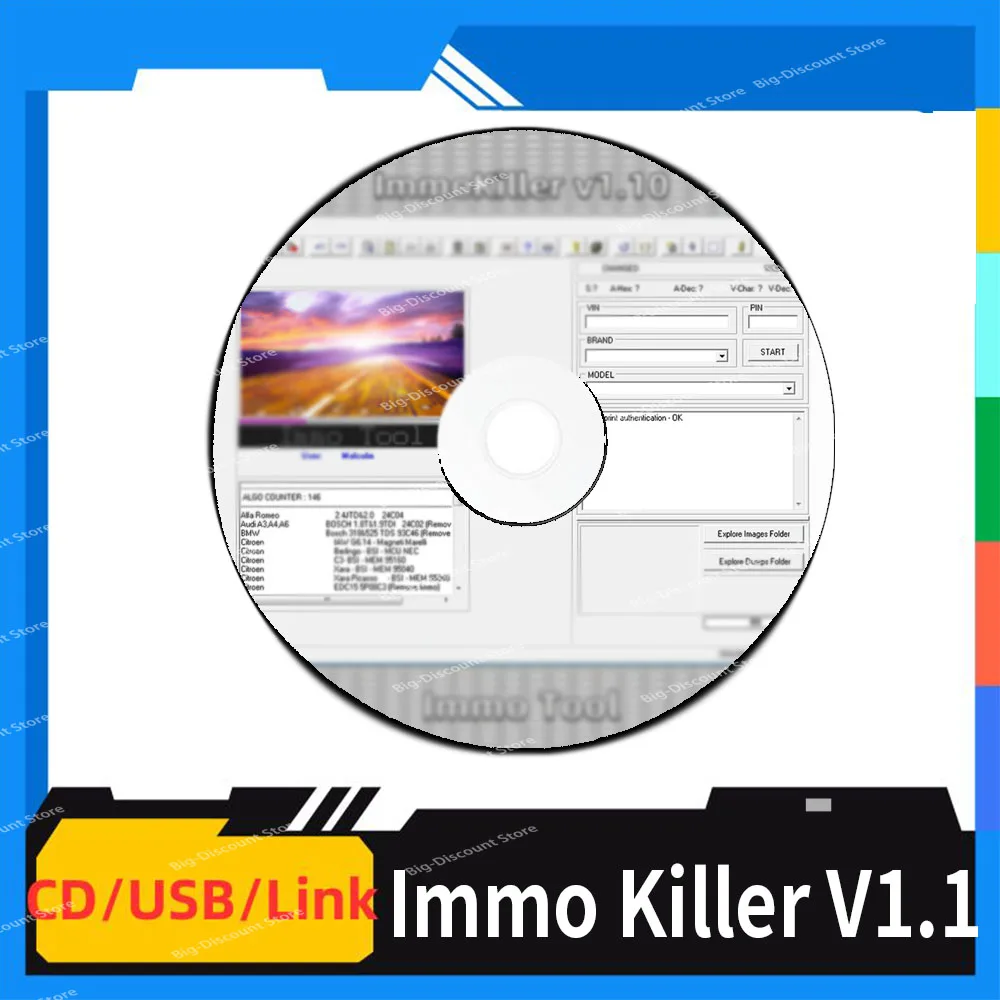 ECU Programmer Tool Newest IMMO Off Software v1.1 Immo Killer for Car Repairing Passing Virigining the Immobilizer send link