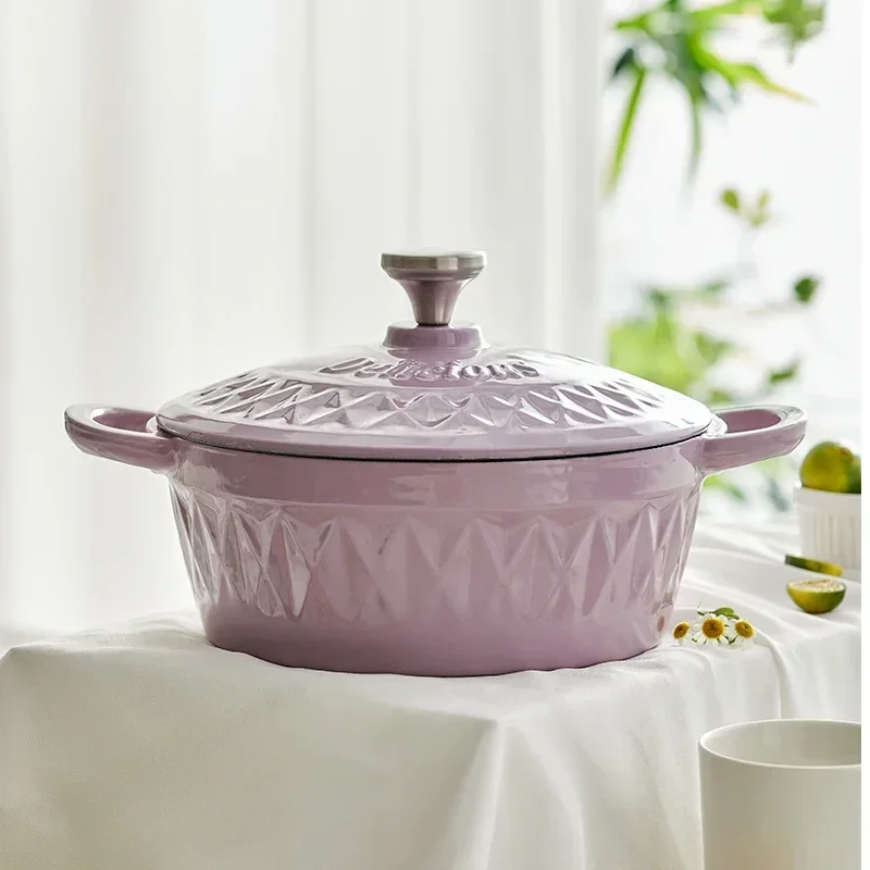 

Colorful Macaron Enamel Cast Iron Pot, Non-Stick Nano Grade Casserole, Micro Pressure Cooking Pot, Kitchen Fashion