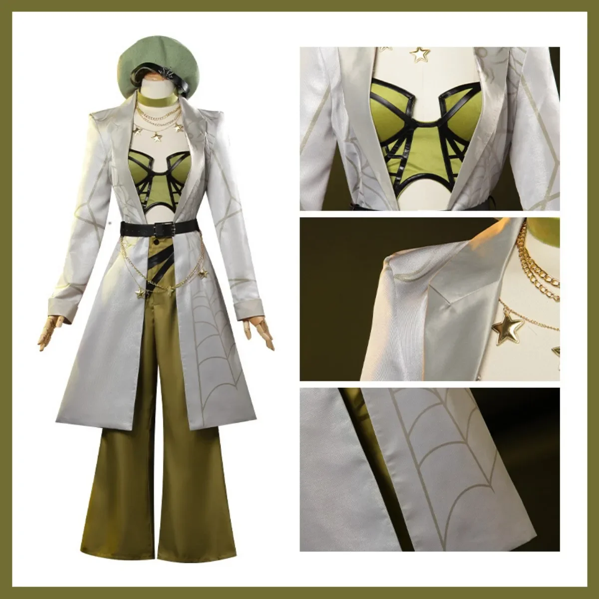 Game Identity Ⅴ Demi Bourbon Cosplay Costume Barmaid Wig Trench Coat Uniform Tube Tops Woman Sexy Carnival Halloween Suit