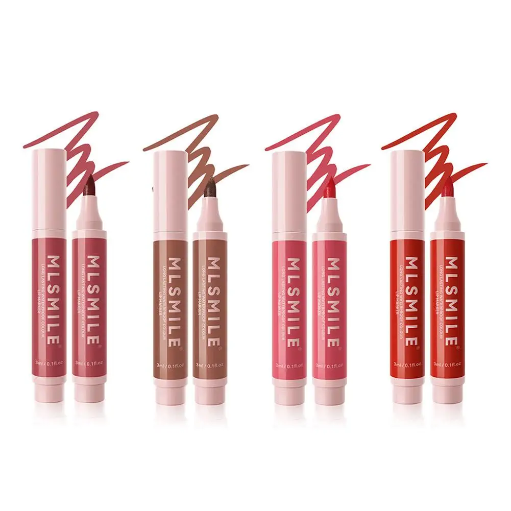 Lip Stain Marker กันน้ําสีติดทนนาน Effect Proof Non Finishing แต่งหน้า Smudge ปากการิมฝีปาก Lip Matte Sweat Hydrating L3Z6