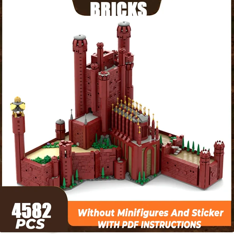 Moc Building Bricks Castle Model The Red Keep Fortress Technology Modular Blocks Gifts Toys For Children DIY Sets Assembly