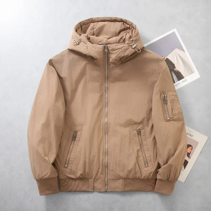 CharmChant مقنعين مقاوم للماء خفيفة الوزن مبطن الستر للرجال معطف الشتاء الرجال بطة أسفل عادية جديدة في سترات ريشة رجل