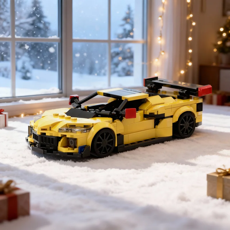 384pcs MOC City Champions Chevroleteed Corvette R Model Building Blocks Construction Christmas Gift Brick Toys Education Kids