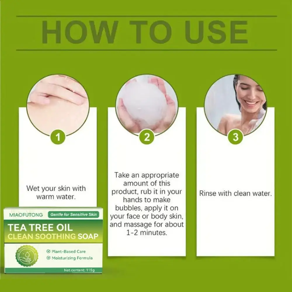 

New Tea Tree Oil Tea Tree Soap Natural Ingredients Skin Cleaning Natural Soap Gentle Exfoliating Body Soap Body Skin Care