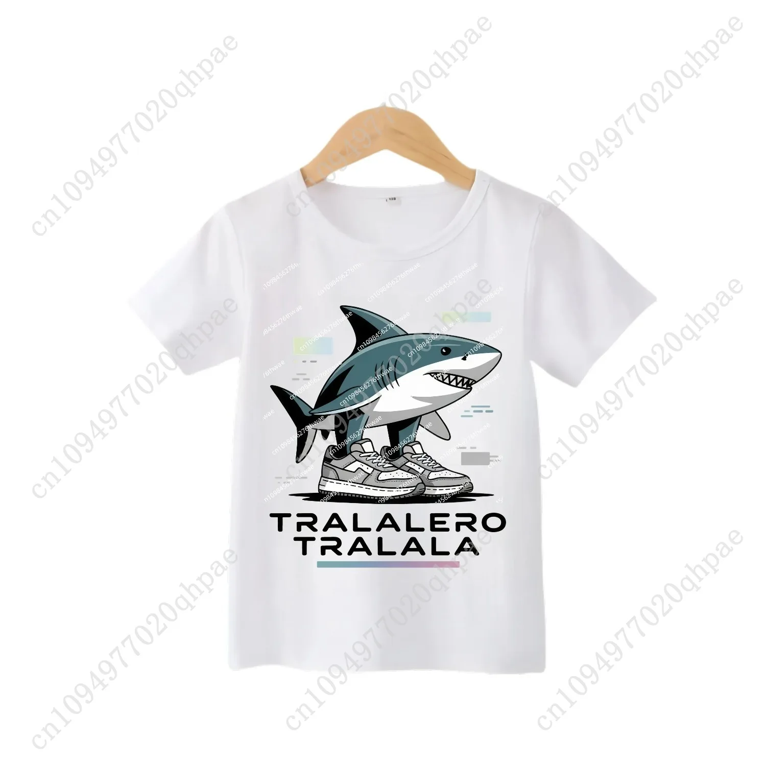 Camiseta infantil de algodão com animais cerebrais italianos, cappuccino assassino, manga curta, tops para crianças, meme engraçado, camiseta fofa, roupas de verão