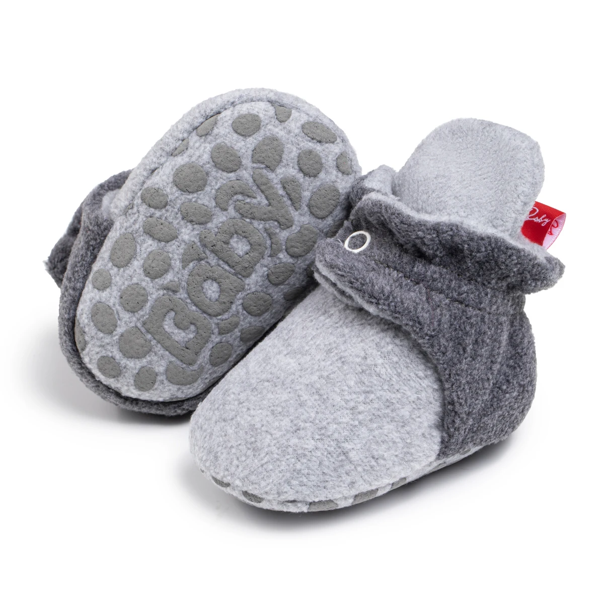 KIDSUN الطفل الجوارب أحذية محبوك متعدد الألوان مخطط عدم الانزلاق الشتاء بيبي بوي فتاة أحذية القطن الأولى مشوا الوليد الرضع الجوارب