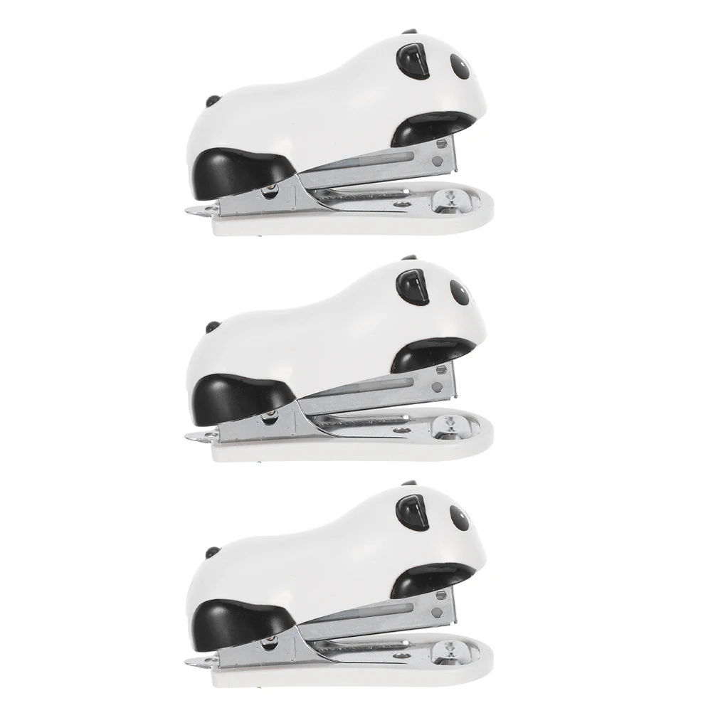 

3Pcs Panda Pocket Stapler Mini Desk Mini Stapler Accessories Lightweight Compact Portable Office Stationery Supplies