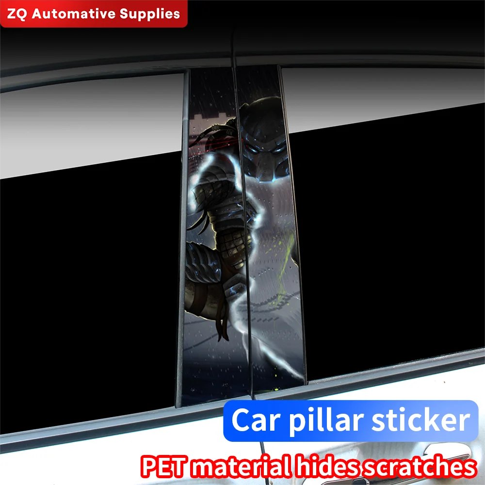 

Predator Car Stickers Auto B-Pillar Funny Decoration Cover Scratches Waterproof Sunscreen Doors Pillar Trim Decals Accessories