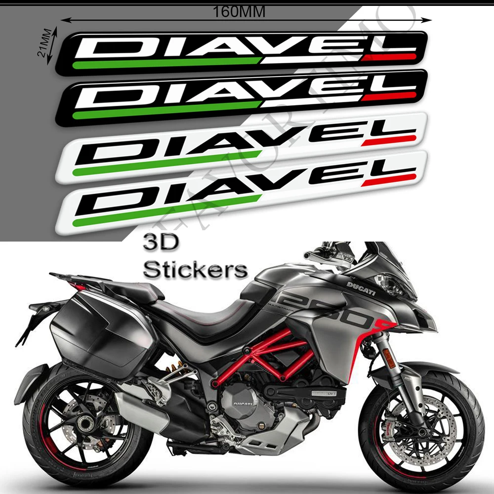 For Ducati Diavel 1260S 1260 S 3D logo side panel sticker Tank Pad Fuel Protector Fairing Emblem Motorcycle Sticker