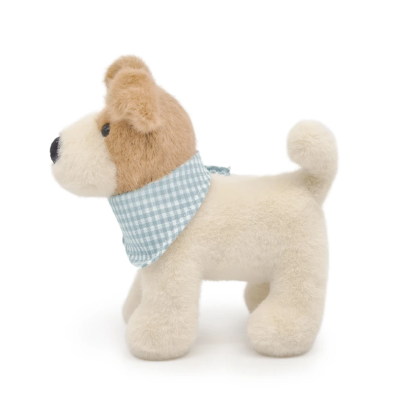20cm Wire Fox Terrier Plush Toy with Bib-Soft Stuffed Dog Adorable  Dog Stuffed Animal Plushie For Kids Birthday Gift Home Decor