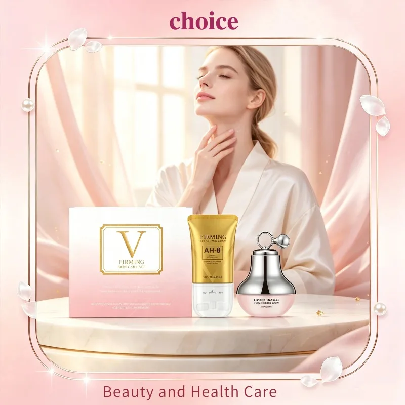 AH-8 Firming Skin Care Set Electric Massage Roller Polypeptide Anti Aging Lifting Tighten Brighten Skin Face Neck Eye Care Kit