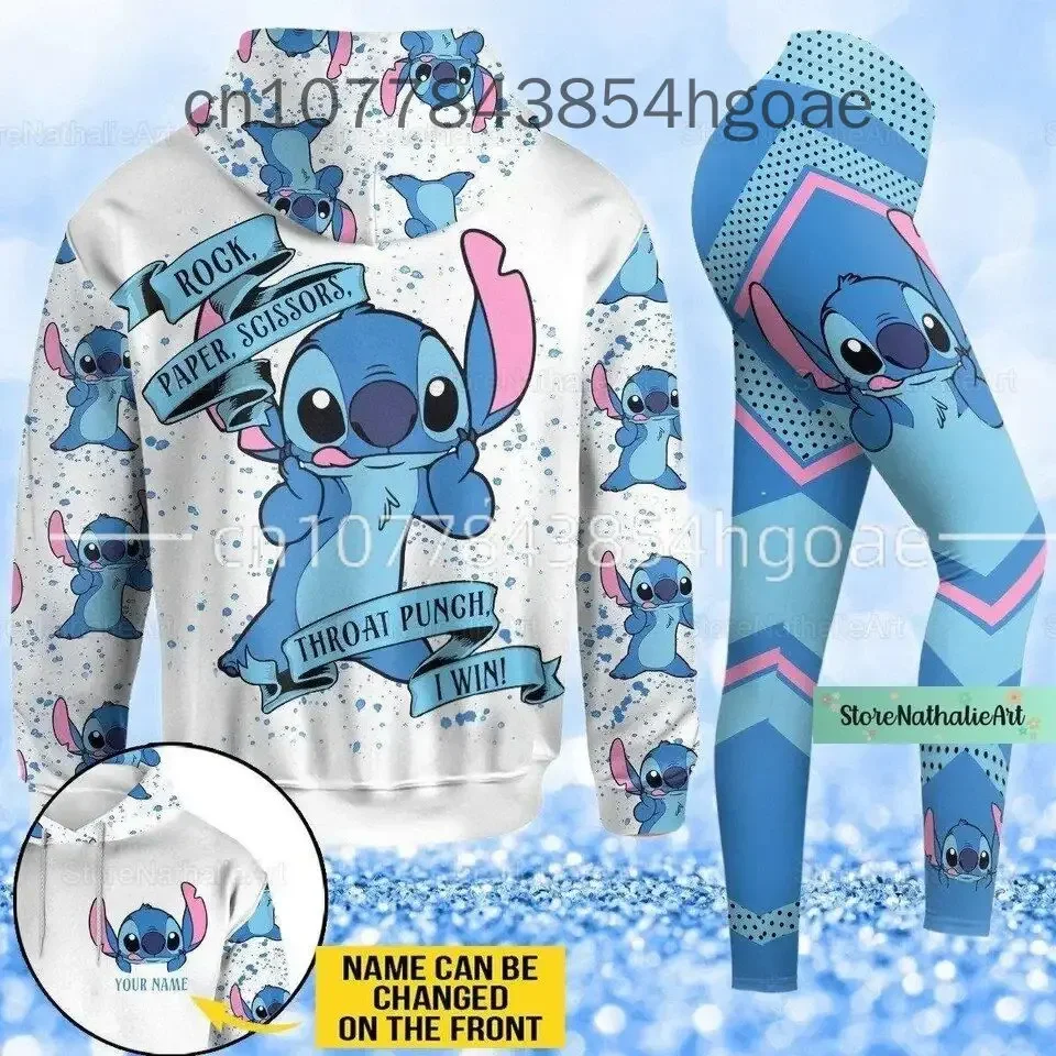 2024 New Stitch 3D Hoodie Women\'s Hoodie Set Mickey Yoga Pants Sweatpants Women\'s Disney Yoga Hoodie Leggings Fashion Tracksuit