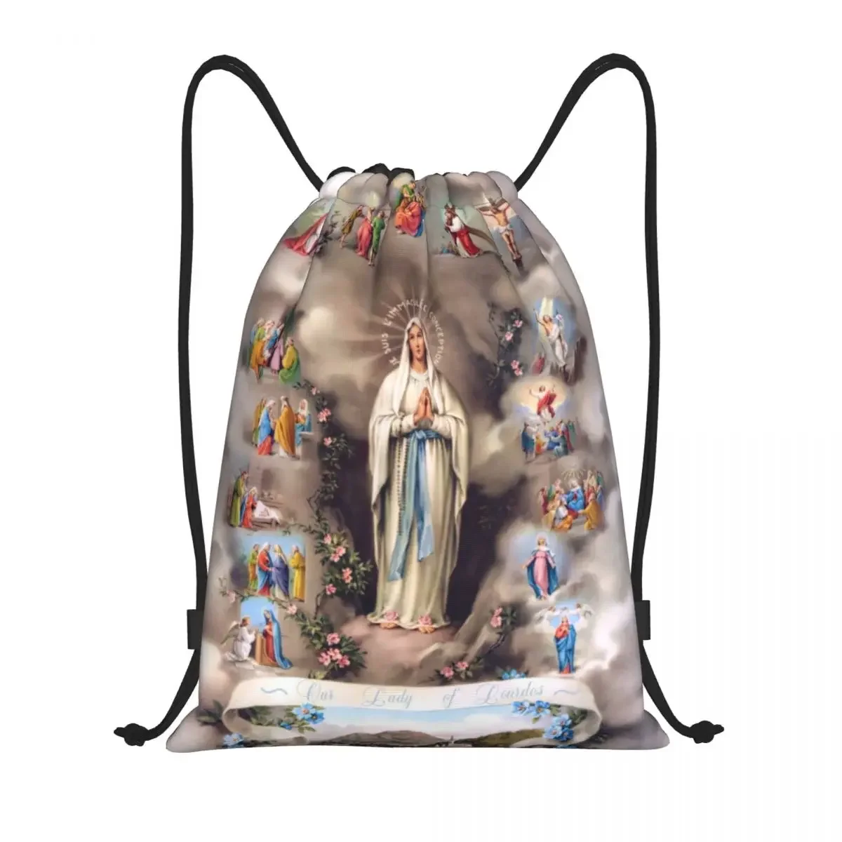 Custom The Virgin Mary Drawstring Backpack Bags Women Men Lightweight Gym Sports Sackpack Sacks for Yoga