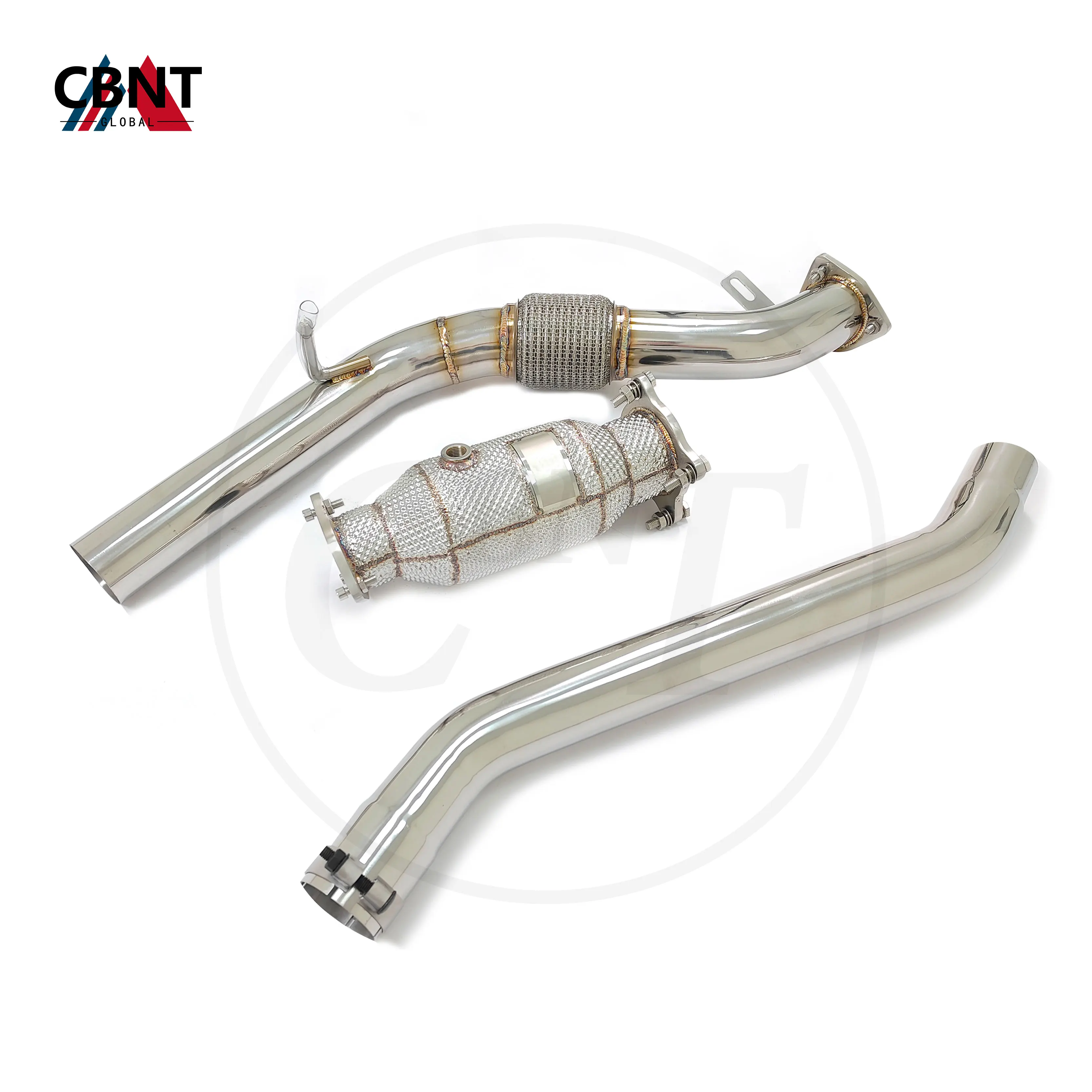 

CBNT Exhaust-pipe Exhaust Headers & Front Pipe for Audi A4 A5 A6 A7 Q5 Q7 B9 2.0T 2017-2020 Downpipe with Catalytic Converter