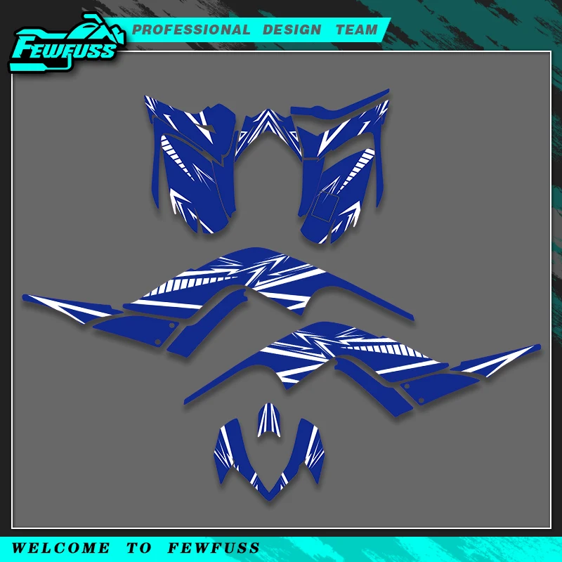 Fewfuss Custom Name & Number Graphics Decals Kit For Yamaha Raptor 700 06‑12 ATV