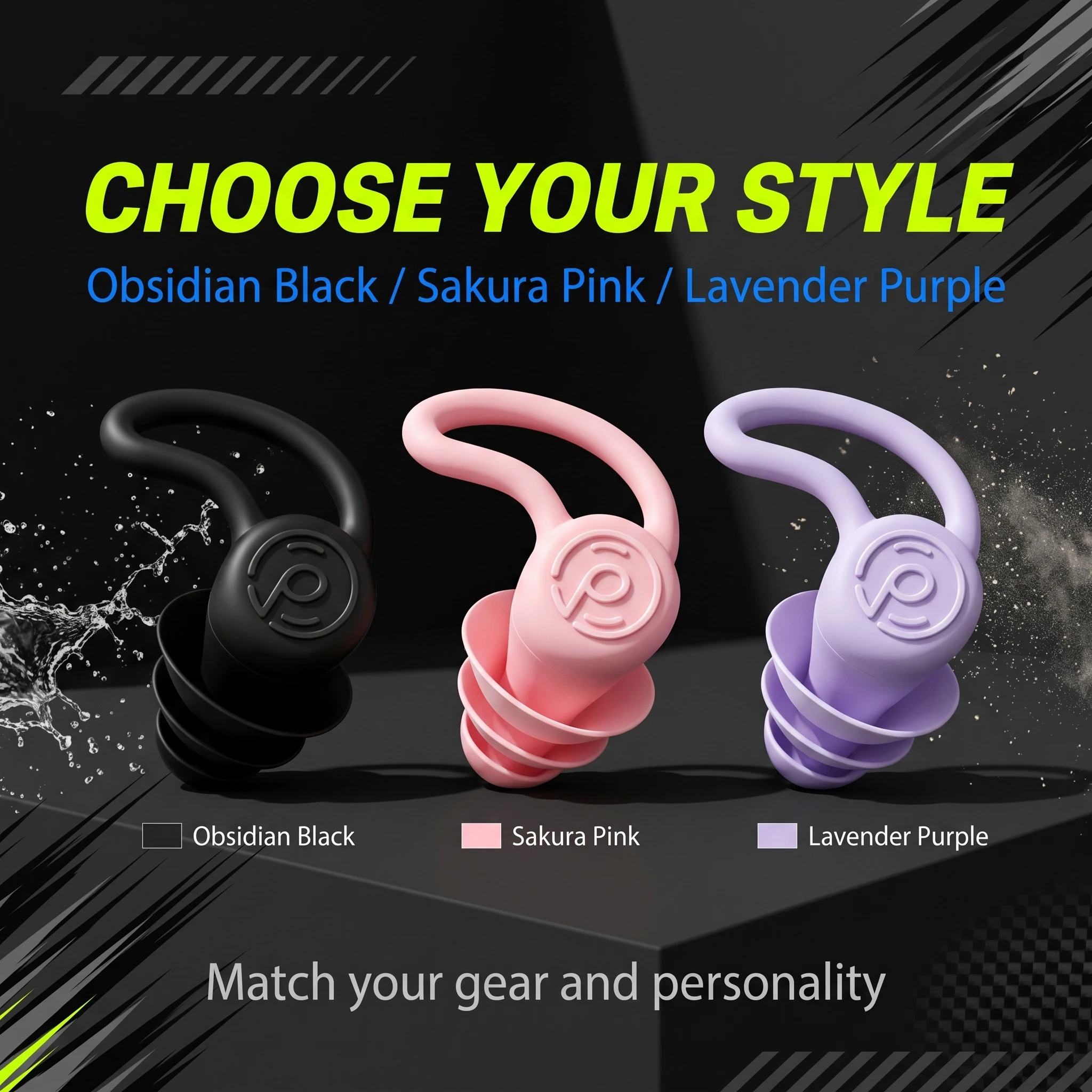 Motorcycle Cycling Shark‑Fin Earplugs, 40dB Triple‑Layer Wind Noise Reduction Reusable Silicone Riding Ear Plugs
