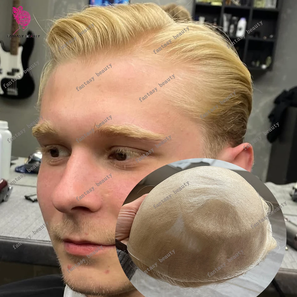 

Незаметная ультратонкая основа для макияжа Microskin 0.02 мм # 613 1B80 # Мужской парик-накладка из натуральных волос, 80% плотность, с естественной линией роста волос, для мужчин