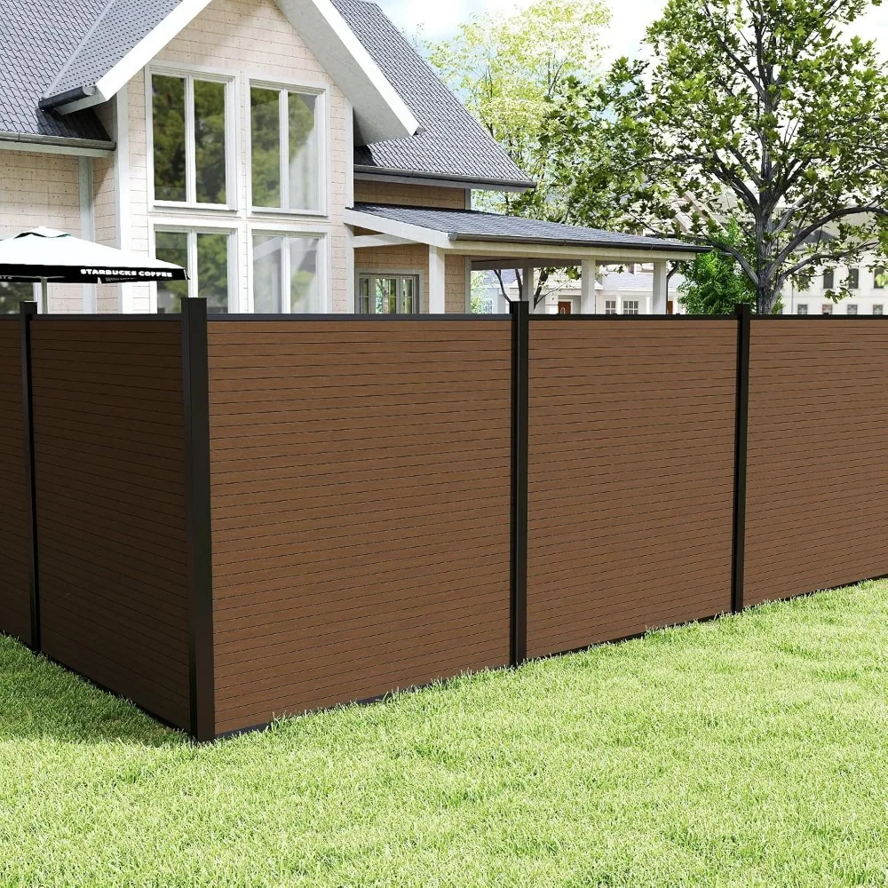 

Privacy Fence Panels for Outside with 1 Post, 6' × 6' Windproof Composite Fence Cover Privacy, Garden Fencing Panel for Yard Poo
