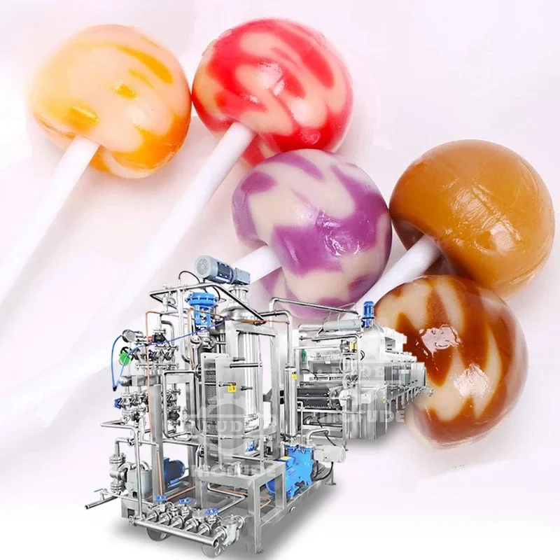Automatic Operation High Efficiency Ball Flat Hard Candy Lollipop Sweet Swirl Making Machine Production Line