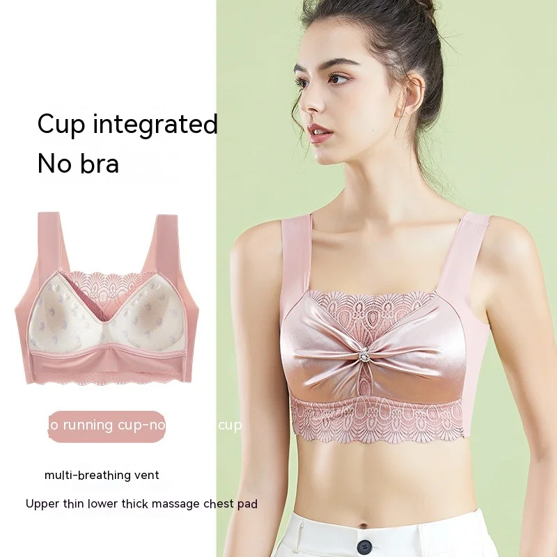 [Independent Attire] Tank Top Without Steel Ring, StrapleSS Lace, Comfortable And Beautiful Back Underwear, Women's Small Chest