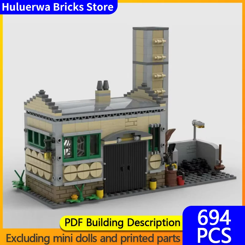 Street View Model MOC Building Bricks Plant Workshop Railway Depot Modular Technology Gifts Holiday Assemble Children Toys Suit