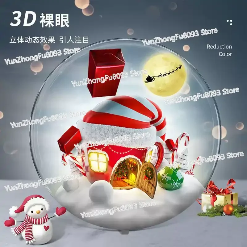 3D Fan Hologram Projector Desktop LED Sign Holographic Lamp Player Remote Display Support Images and Video