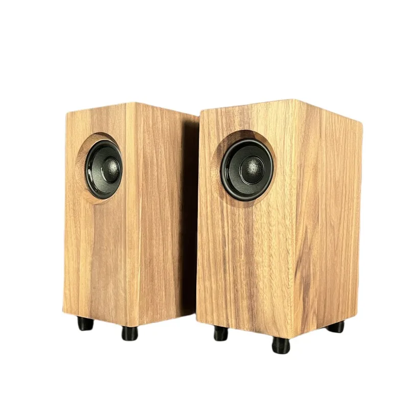Oak Solid Wood 2.0 Desktop Active Speaker Bluetooth Subwoofer Computer Pen Notebook Stereo