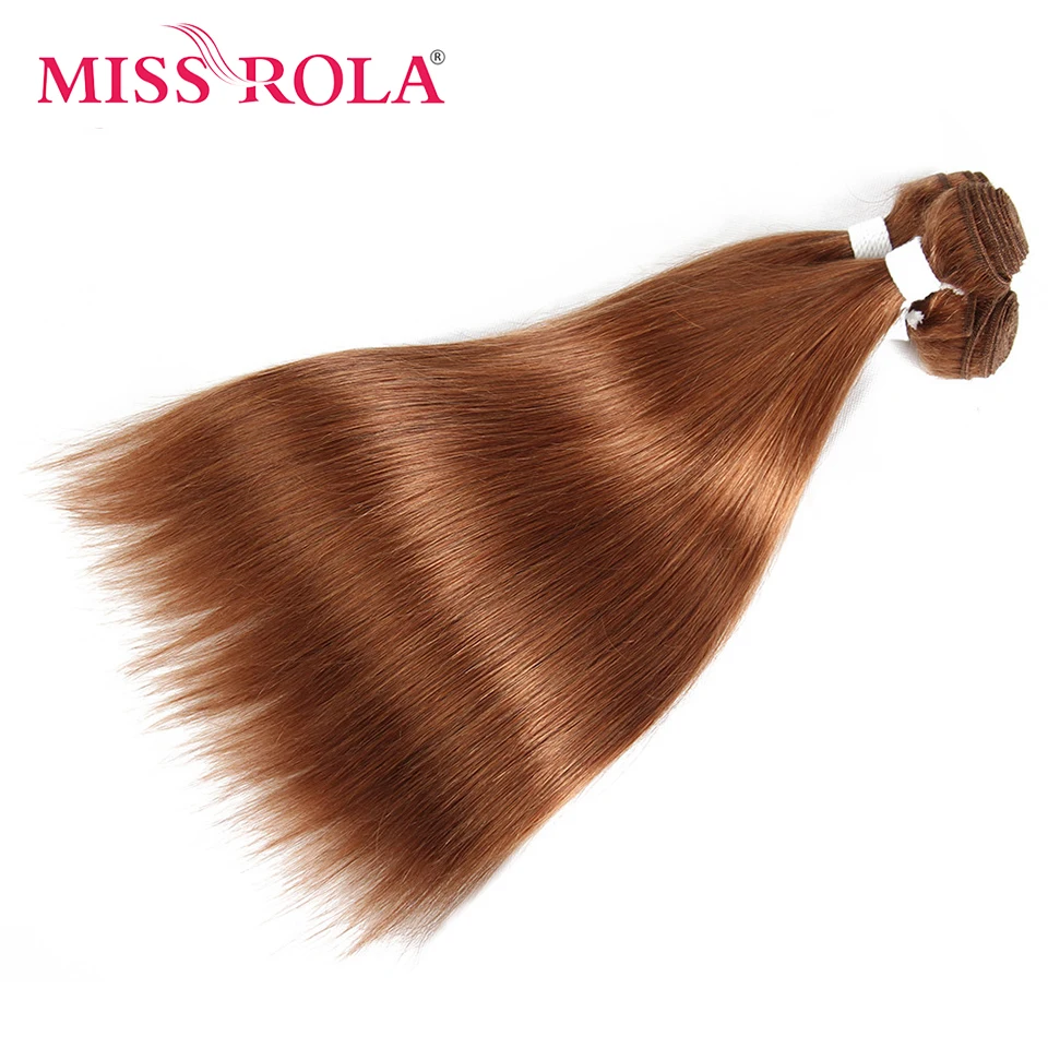 Miss Rola-Extensions de Cheveux Humains Lisses, Tissage Brésilien Remy, Double Trame, 27 # Blonde, 99J BUG Ombre, 1/3/4 Bundles