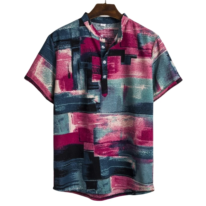 2024 new Hawaiian Cotton High Quality Shirts Men\'s Oversize Shirt Man Tiki Fashion Clothing Blouses Luxury Social T-shirts