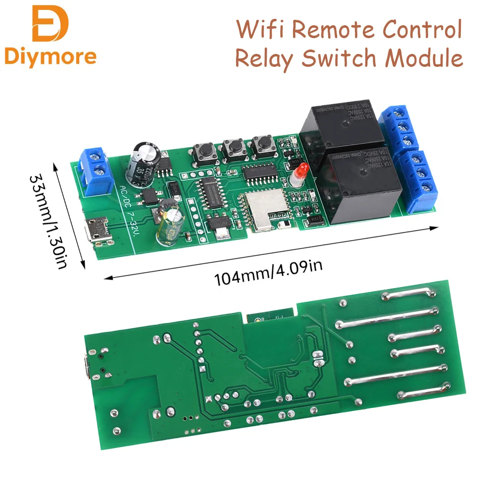USB 5V/DC7-32V 2 canali Micro Link APP Bluetooth WIFI modulo interruttore relè telecomando Interfaccia Type-C 2.4GHz
