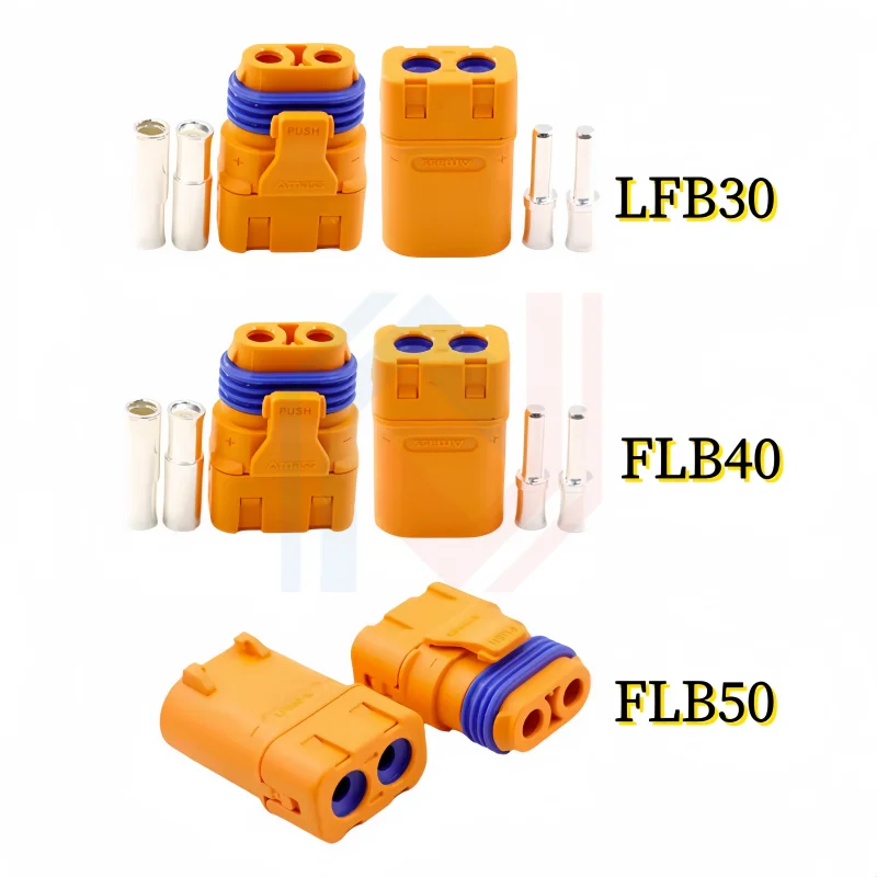 

LFB30-F/M LFB40-F/M LFB50-F/M Waterproof Copper Silver Plated Wire Crimp Battery DC Crown Spring Plug LFB40PB-M