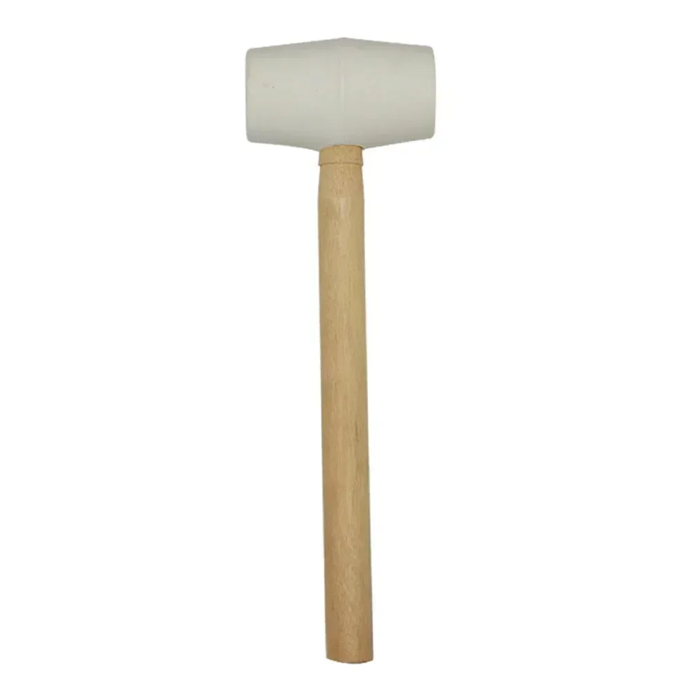 250g White Rubber Hammer Mallet Wood Handle For FloorTile Installation Decoration Rubber Hammer Hand Tools Workshop Equipment