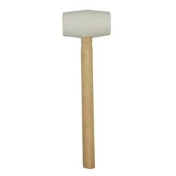250g White Rubber Hammer Mallet Wood Handle For FloorTile Installation Decoration Rubber Hammer Hand Tools Workshop Equipment