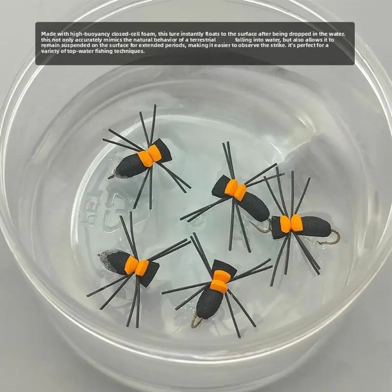 Floating Artificial Fly Baits Ensuring Excellent Buoyancy Realistic Design And Convenient Transport In Nature Setting 