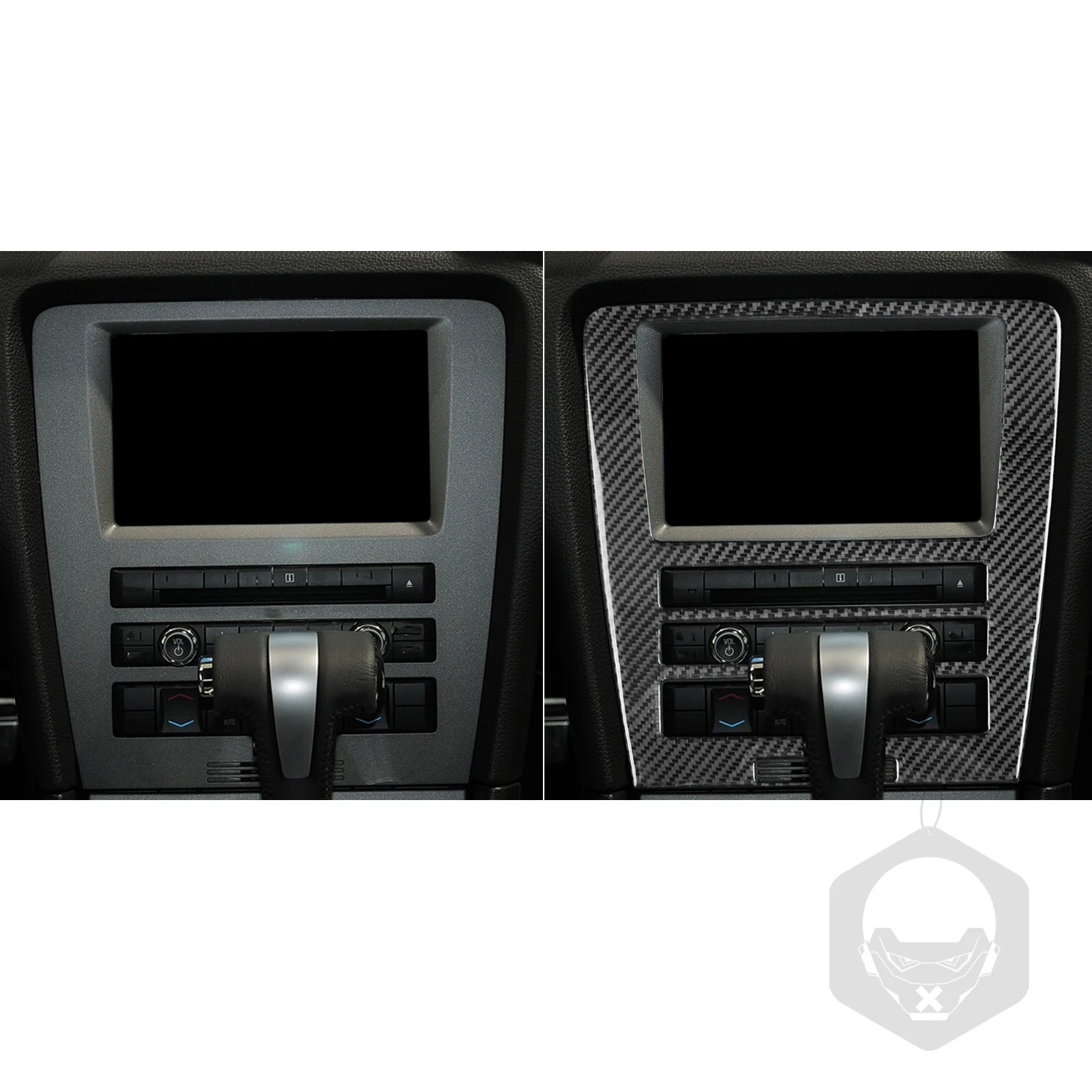 For Ford Mustang 2009-2013 Carbon Fiber Radio Faceplate 1PC Car Interior Decoration Accessories Styling Auto Vehicle Sticker