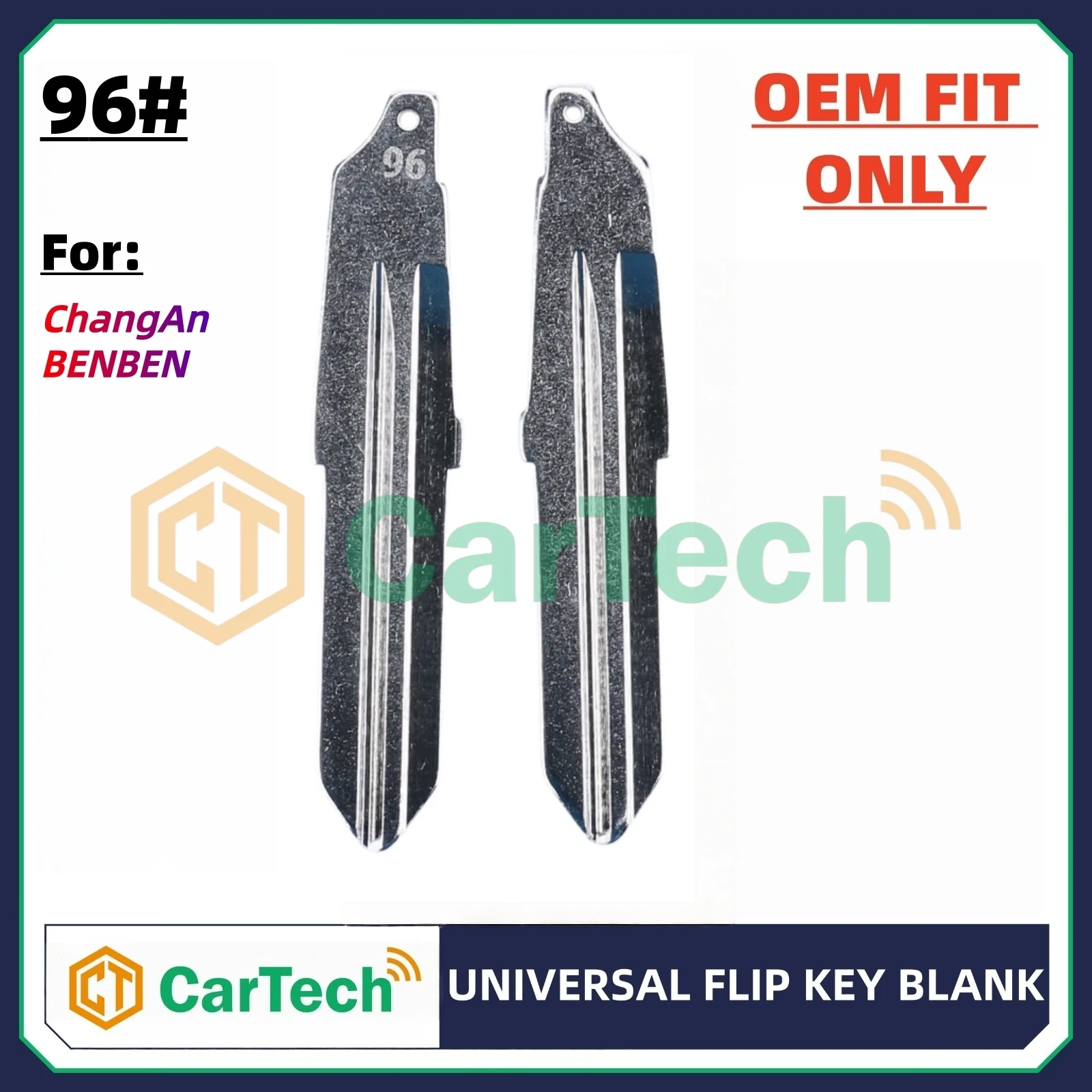 Cartech  96# OEM Style Uncut Blank Key Blade Replacement for ChangAn BENBEN Original Remote Key