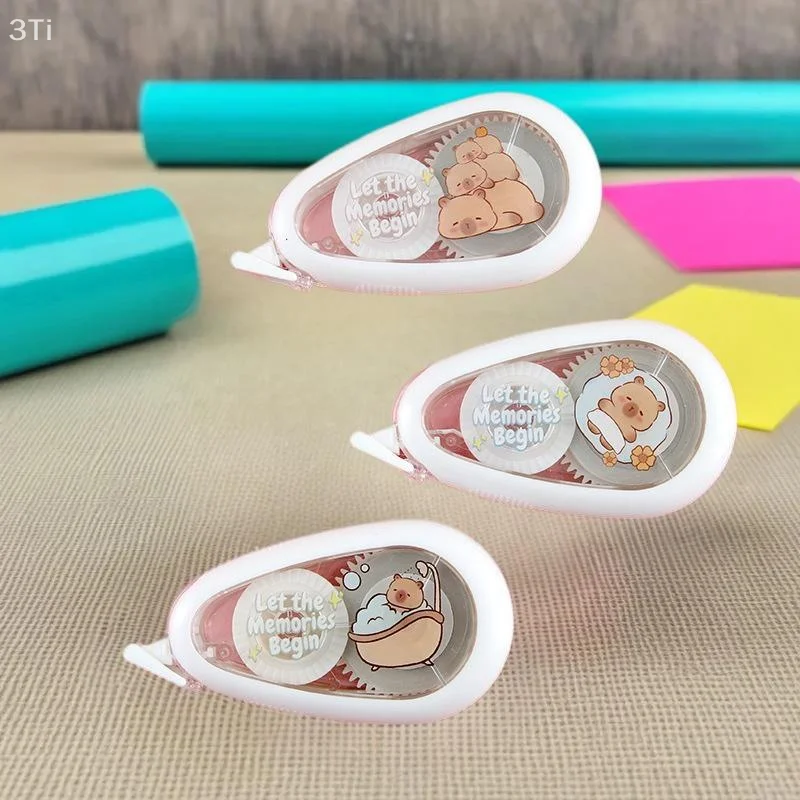 Nastro correttore capibara cartone animato da 2 pezzi Nastro correttore multi-specifica Forniture per ufficio scolastico Creazione di appunti Prendendo un diario