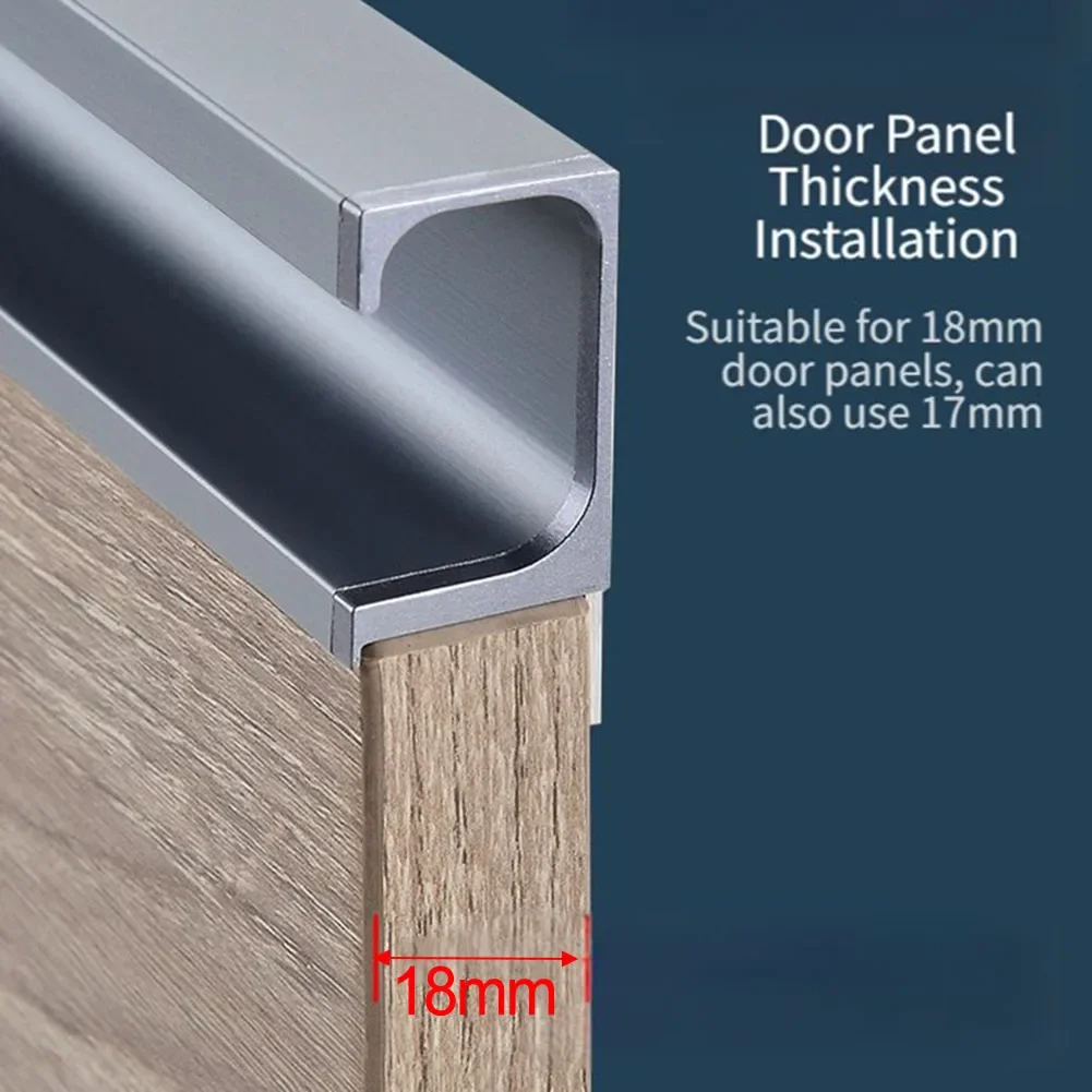 Gold Sliding Door Handle Embedded Slotted Handle Safe Grip Design Easy Installation Process Invisible Slotless Design